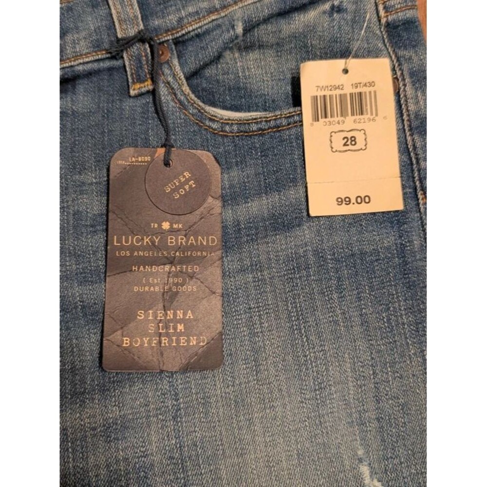 NWT Lucky Brand Sienna Slim Boyfriend Jeans Women's Size 6/28 Medium Wash - Picture 3 of 13